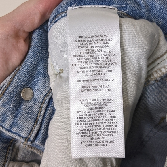 Current Elliott High Rise Light Wash Stiletto Skinny Jeans - Picture 6 of 9